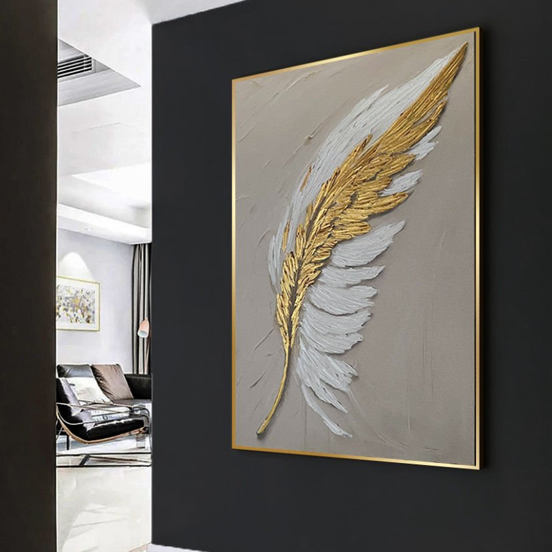 Yağlı Boya Dokulu Kabartmalı Tüy Tablo 70x100cm
