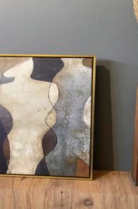 120x50cm Panoramik Kanvas Tuval Tablo Kahverengi Soyut Kod: L6678
