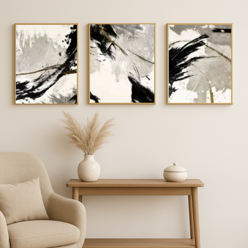 40x50cm Kanvas Tuval Tablo Üçlü Set