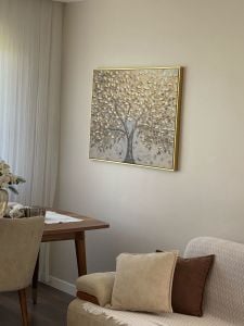 Kanvas Tuval Tablo Altın Yapraklı Ağaç Kod: EYL89
