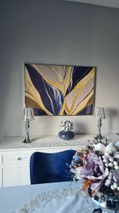 Kanvas Tuval Tablo Navy Blue Abstract Kod: RR2011-2-K