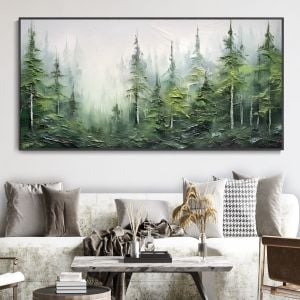 Yağlı Boya Dokulu Kabartmalı Orman Tablo 70x120cm