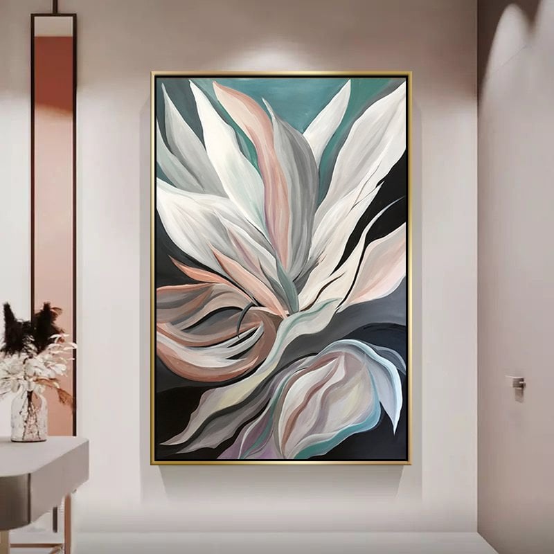 Kanvas Tuval Tablo Soyut Çiçek Kod: LK558-K