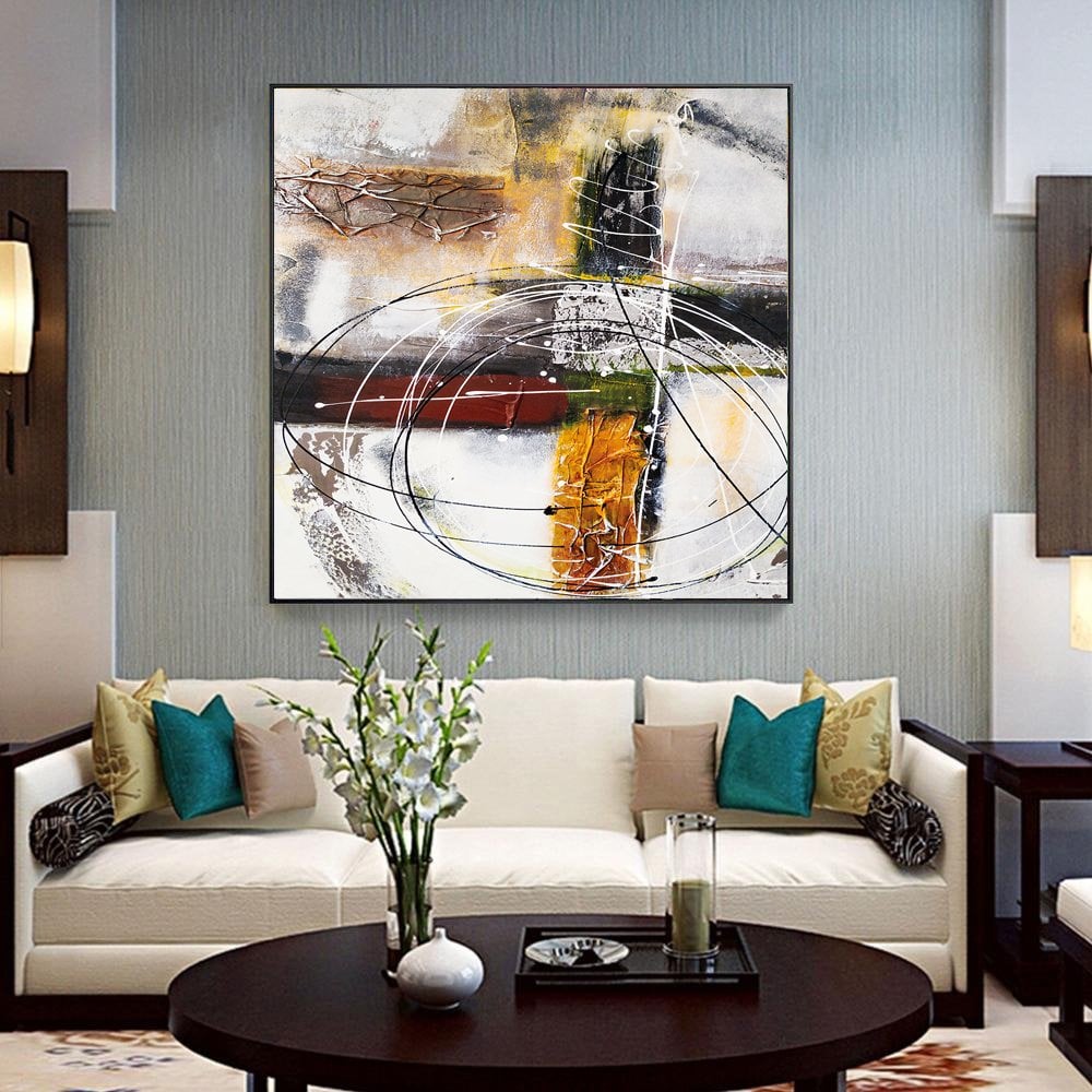 Kanvas Tuval Tablo Kırmızı Turuncu Soyut Kod: MB1002-K