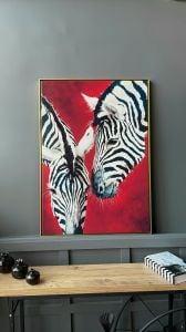 Kanvas Tuval Tablo Two Zebras Kod: LK468-K