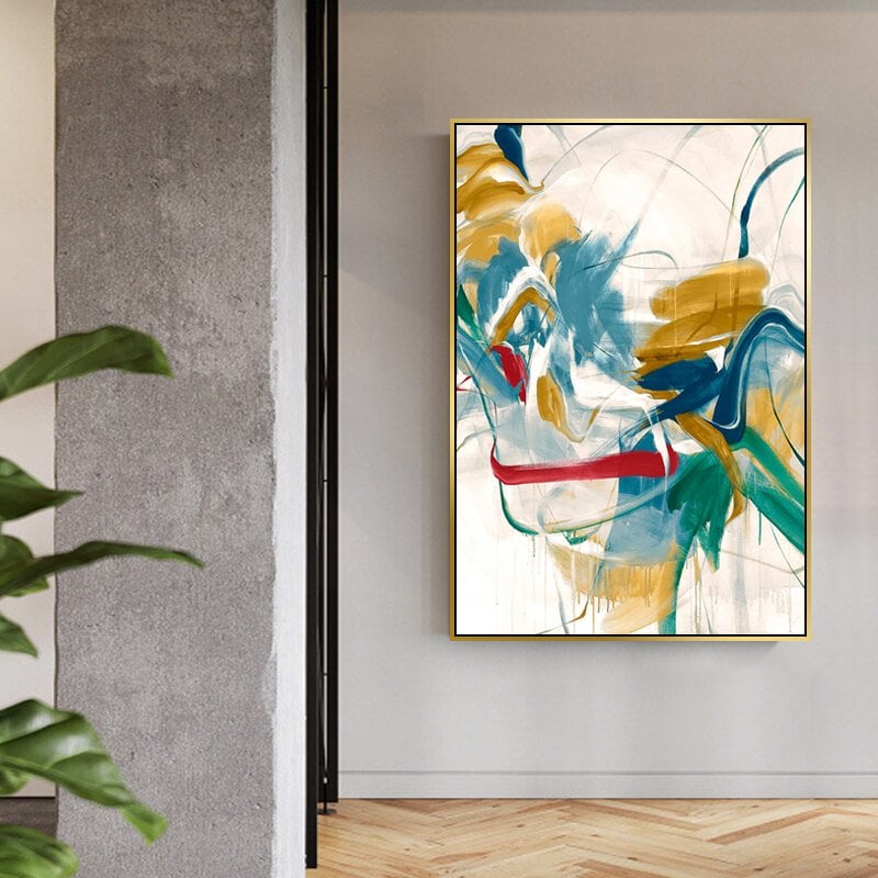 Kanvas Tuval Tablo Canlı Soyut Kod: LK484-K