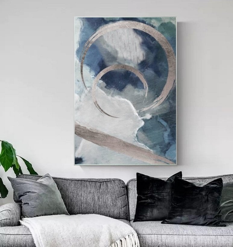 Kanvas Tuval Tablo Silver Circle Kod: KT0044