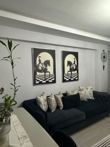 İkili Kanvas Tuval Tablo Royal Horses TLH4-K