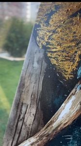 Yağlı Boya Dokulu Kabartmalı Gold Detaylı Fil Tablo 70x100cm