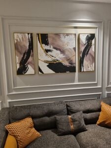 70x70cm ve 30x70cm Üçlü Yağlı Boya Dokulu Kabartmalı Tablo