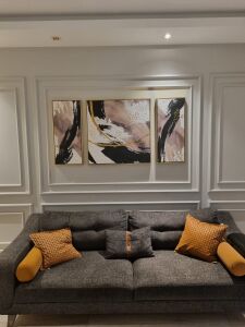 70x70cm ve 30x70cm Üçlü Yağlı Boya Dokulu Kabartmalı Tablo