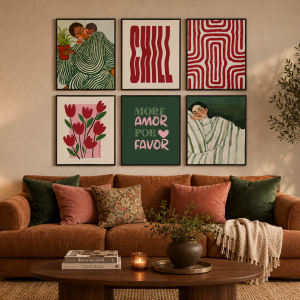 Altılı Kanvas Tuval Tablo Seti Modern Tasarım V1 40x40cm Kod: HM98