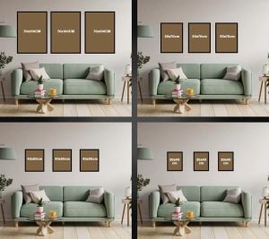 Üçlü Kanvas Tuval Tablo Seti Krem Çiçekler Kod: DC1001-K