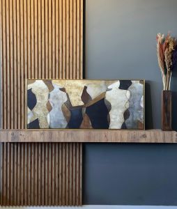 120x50cm Panoramik Kanvas Tuval Tablo Kahverengi Soyut Kod: L6678