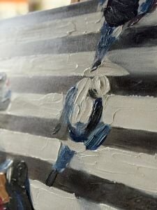 Yağlı Boya Dokulu Kabartmalı Kuş Bakışı İnsanlar Tablo 70x100cm