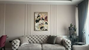 Yağlı Boya Dokulu Kabartmalı Pastel Çiçekler Tablo 70x100cm