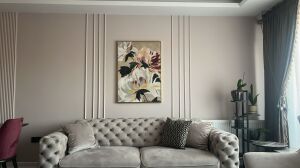 Yağlı Boya Dokulu Kabartmalı Pastel Çiçekler Tablo 70x100cm