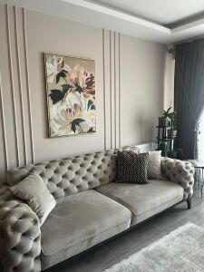 Yağlı Boya Dokulu Kabartmalı Pastel Çiçekler Tablo 70x100cm