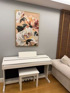 Yağlı Boya Dokulu Kabartmalı Pastel Çiçekler Tablo 70x100cm