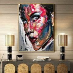 Kanvas Tuval Tablo Brush Marks Woman Kod: KS35272-K
