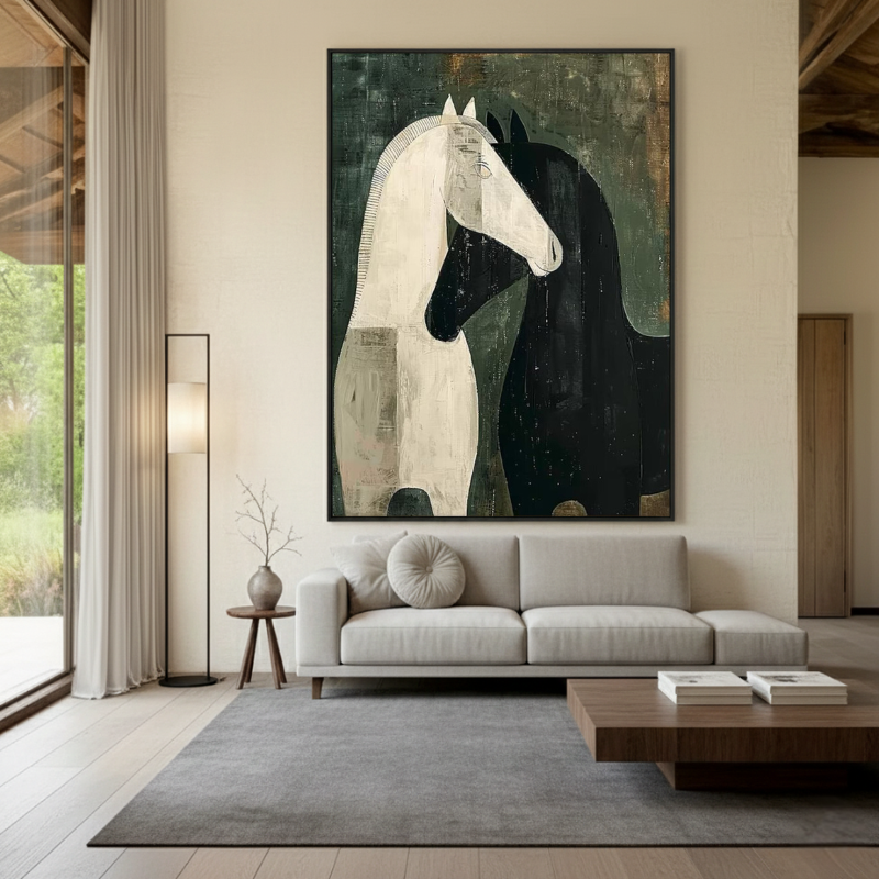 Kanvas Tuval Tablo Monolit Soyut Atlar Kod: EYL178