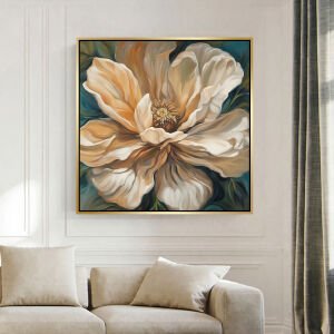 Kanvas Tuval Tablo Bej Çiçek Kod: LH111-K