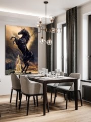 Kanvas Tablo Siyah At Kod: Y832-K