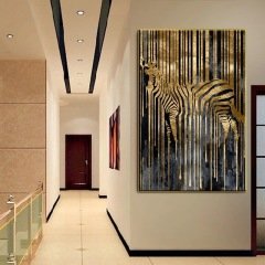 Kanvas Tablo Altın Zebra Kod: K130