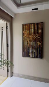 Kanvas Tablo Altın Zebra Kod: K130