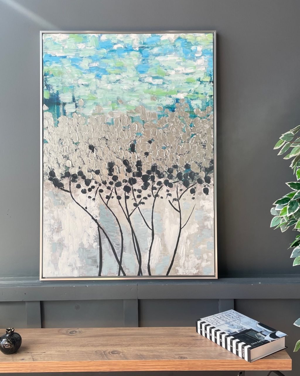 70x100cm Yağlı Boya Dokulu Kabartmalı Soyut Tablo