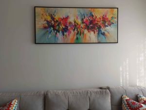 120x50cm Panoramik Kanvas Tuval Tablo Renkli Soyut Kod: L6677