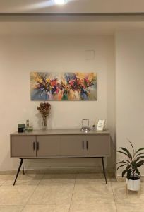 120x50cm Panoramik Kanvas Tuval Tablo Renkli Soyut Kod: L6677