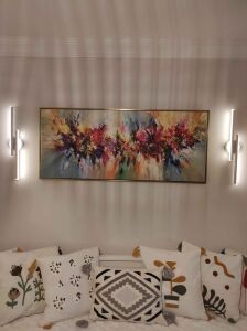 120x50cm Panoramik Kanvas Tuval Tablo Renkli Soyut Kod: L6677