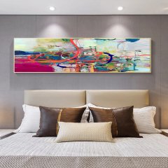 120x50cm Panoramik Kanvas Tuval Tablo Colour Mix Kod: P007 Altın Metal Çerçeve-