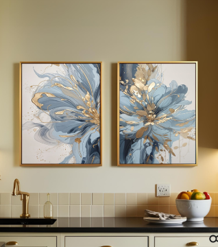 İkili Kanvas Tuval Tablo 30x62cm