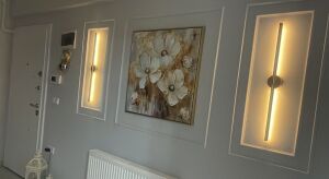 Kanvas Tablo Altın Detaylı Eskitme Çiçekler Kod: EYL149 70x100cm