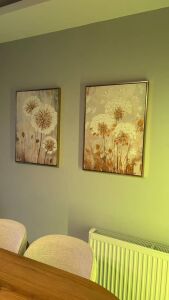 İkili Yağlı Boya Dokulu Kabartmalı Karahindiba Çiçekler