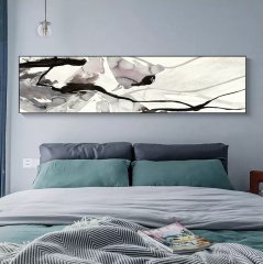 120x50cm Panoramik Kanvas Tuval Tablo Kod: P013 Altın Metal Çerçeve-