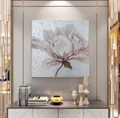 Kanvas Tuval Tablo Krem Çiçek Kod: SP2009-K