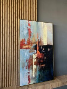 Yağlı Boya Dokulu Kabartmalı Soyut Eskitme Görünüm Tablo