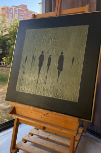 Yağlı Boya Dokulu Kabartmalı Tablo Silüetler 90x90cm