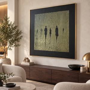 Yağlı Boya Dokulu Kabartmalı Tablo Silüetler 90x90cm