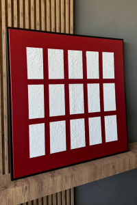 Yağlı Boya Dokulu Kabartmalı Tablo Kızıl Ahenk 90x90cm