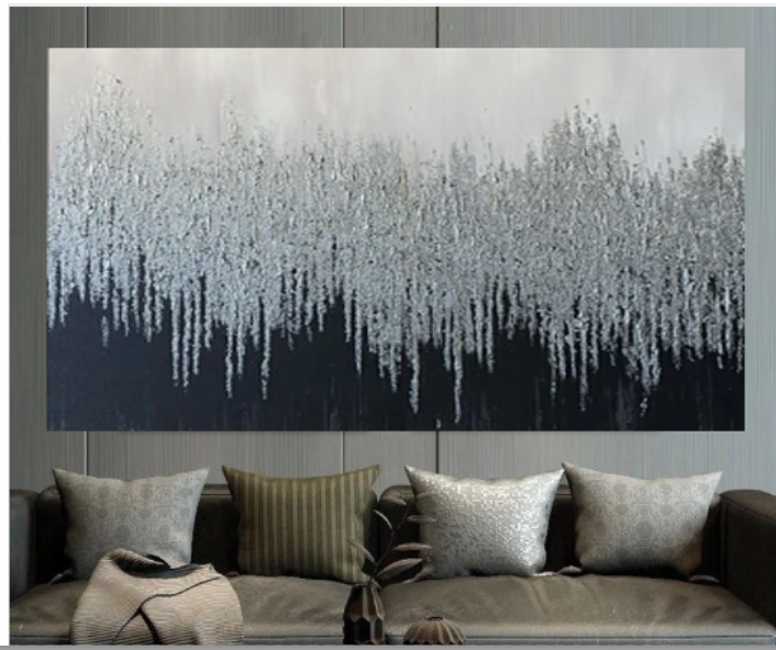 Yağlı Boya Dokulu Kabartmalı Soyut Tablo 60x120cm