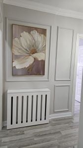 Yağlı Boya Dokulu Kabartmalı Altınlı Krem Çiçek Tablo