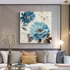 Kanvas Tablo Mavi Çiçekler Kod: K5158