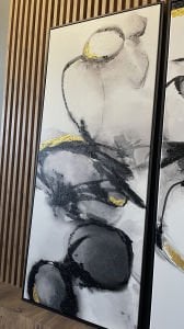 50x120cm İkili Yağlı Boya Dokulu Kabartmalı Tablo