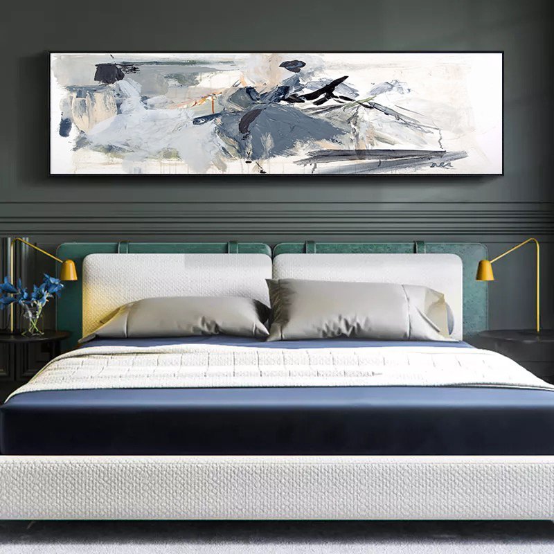 120x50cm Panoramik Kanvas Tuval Tablo Ice Blue Soyut Kod: P020