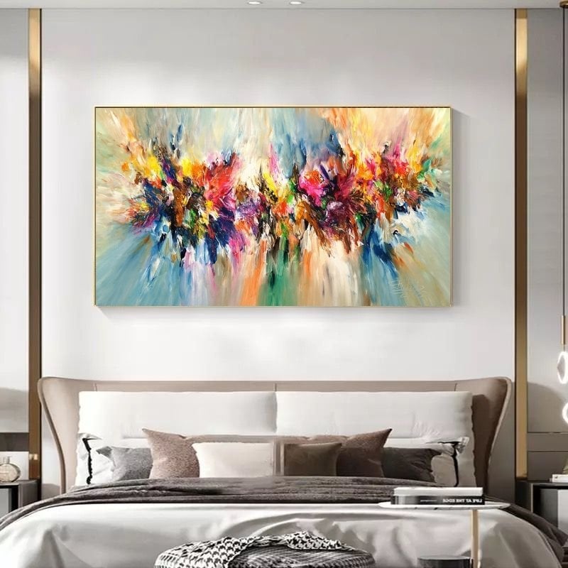 Kanvas Tuval Tablo Karışık Renkli Soyut Kod: F0023-K