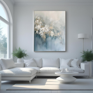 Yağlı Boya Dokulu Kabartmalı Soyut Çiçekler Tablo